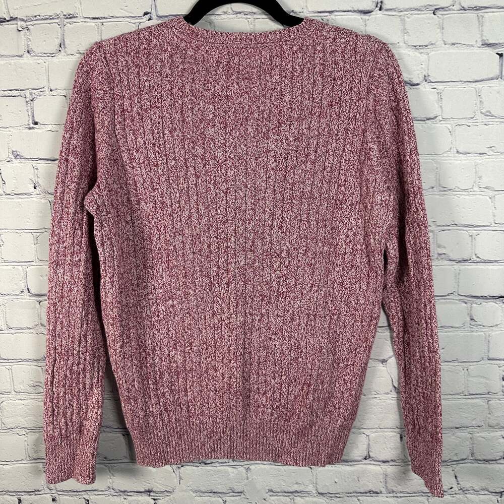 Kim Rogers Women's Pink Heathered Crew Neck Sweater - Picture 3 of 5